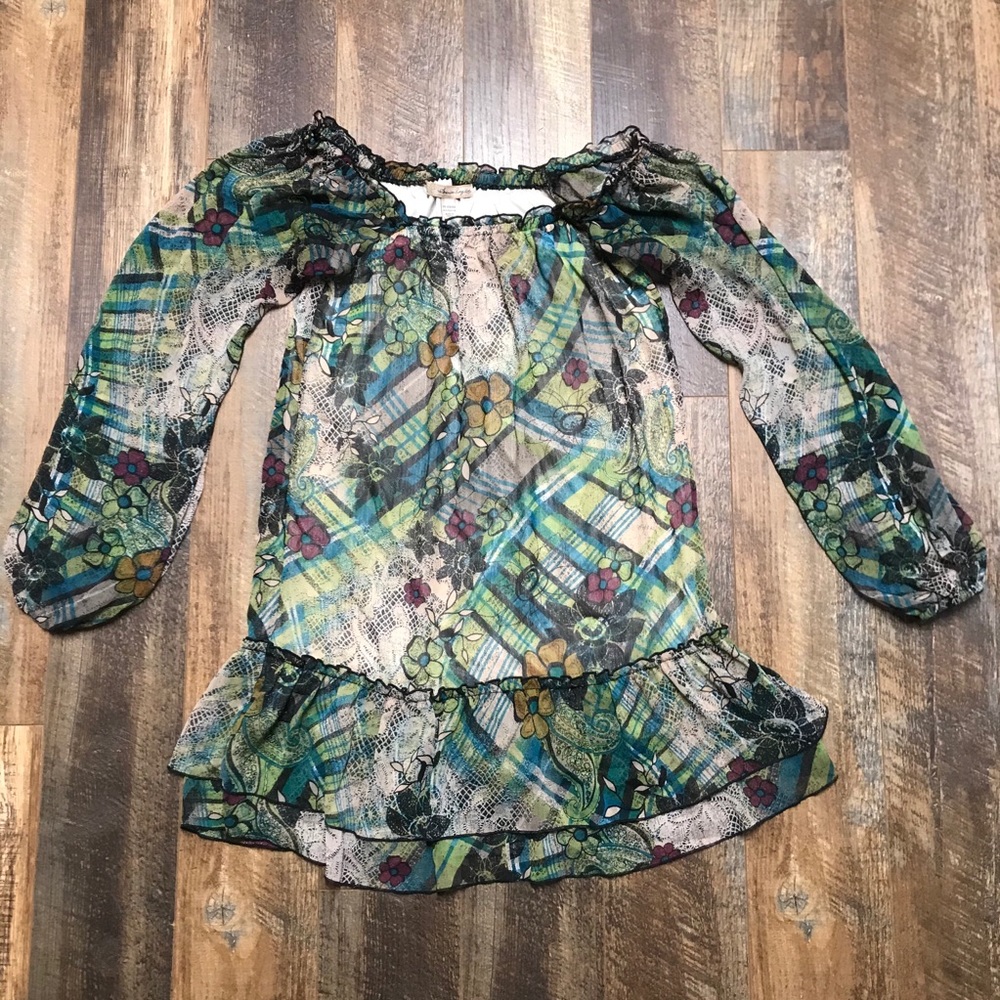 America Rag off the shoulder sheer lined Tunic XS